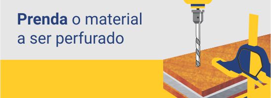 Prendendo o material para usar a broca de aço rápido
