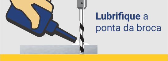 Lubrificando a broca de aço rápido
