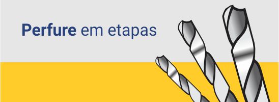 Alternando medidas da broca de aço rápido