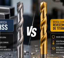 Broca HSS x Broca com Revestimento de Titânio: qual escolher para cada aplicação