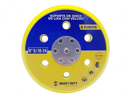 <p>Suporte para Disco de Lixa com Velcro de 6 polegadas e 6 furos.</p>
