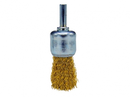 <h3>Características</h3>
<ul>
<li>Fabricada em aço - Indicada para uso em aço temperado, carbono e outros metais ferrosos</li>
<li>Possui haste com diâmetro de 6,0 mm</li>
<li>Ideal para ser utilizada em furadeiras e retíficas</li>
</ul>
<p> </p>
<h3>Aplicações</h3>
<ul>
<li>Higienização interna de orifícios, tubulações e superfícies irregulares</li>
<li>Limpeza de pequenas áreas</li>
<li>Remoção de rebarbas</li>
<li>Limpeza de resíduos de combustão</li>
<li>Acabamento e limpeza de moldes</li>
<li>Trabalhos de acabamento em geral</li>
</ul>
<p> </p>
<h3>Modo de Usar</h3>
<ul>
<li>Respeitar a rotação recomendada ao utilizar em furadeiras e retíficas</li>
<li>Realizar o desbaste/limpeza pressionando as pontas dos fios</li>
<li>Evitar aplicar uma pressão excessiva na escova, pois isso pode ocasionar a curvatura dos fios, aumentando seu desgaste e podendo causar a ruptura prematura, além de reduzir a vida útil da escova</li>
<li>Caso seja necessário um desbaste mais intenso, opte por uma escova mais agressiva (com fios mais espessos e/ou trançados). Também é possível escolher uma escova que permita uma rotação mais elevada</li>
</ul>